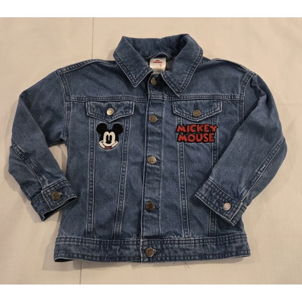 Disney Mickey Mouse Child's Button Front Denim Classic Blue Jean‎ Jacket Sze 5